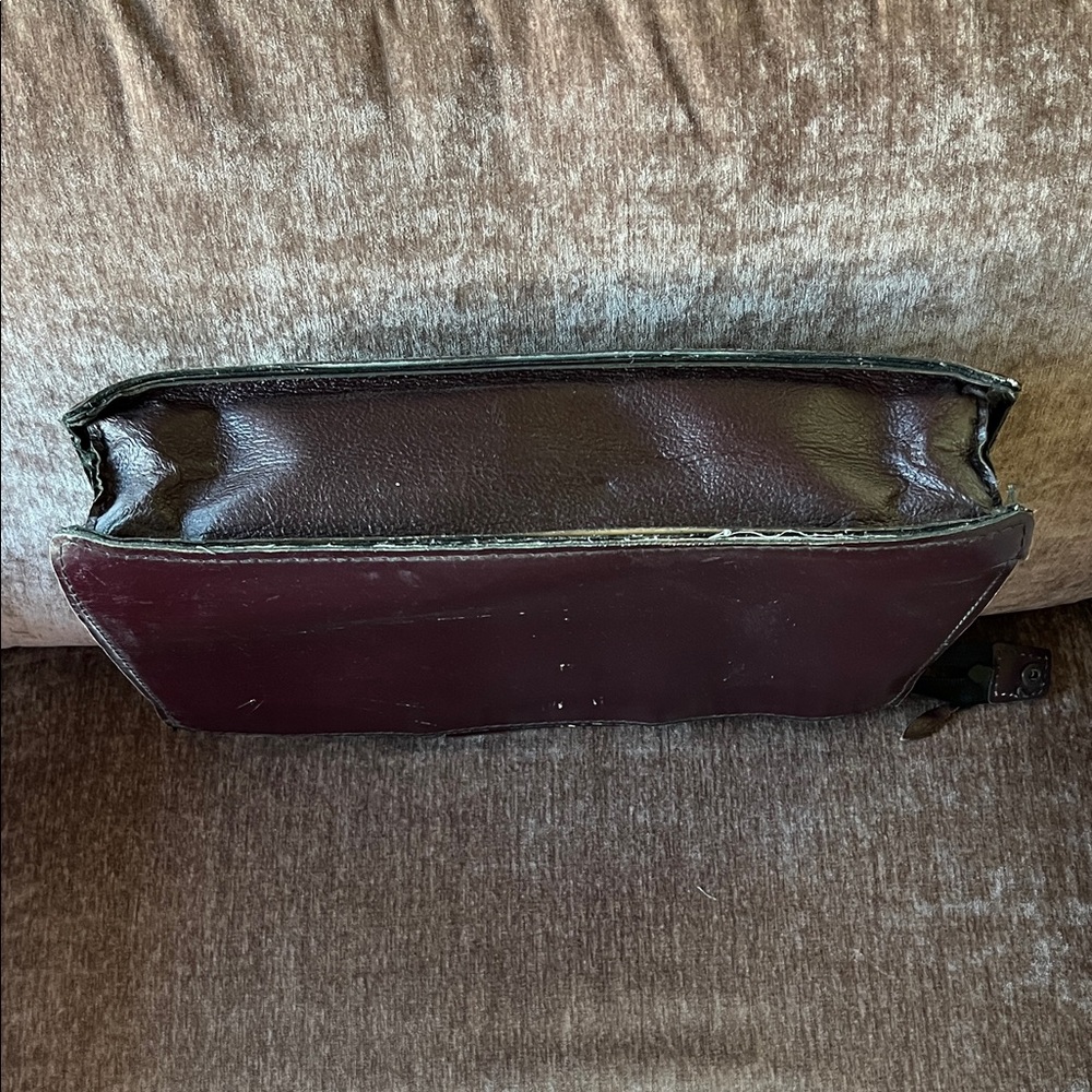 Sophisticated Dark Brown/Burgandy Leather Briefcase  Vintage  Unisex - Picture 9 of 12